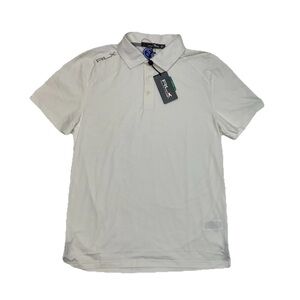 RLX Ralph Lauren Men’s Size Medium White Golf Polo Shirt Wicking Short Sleeve